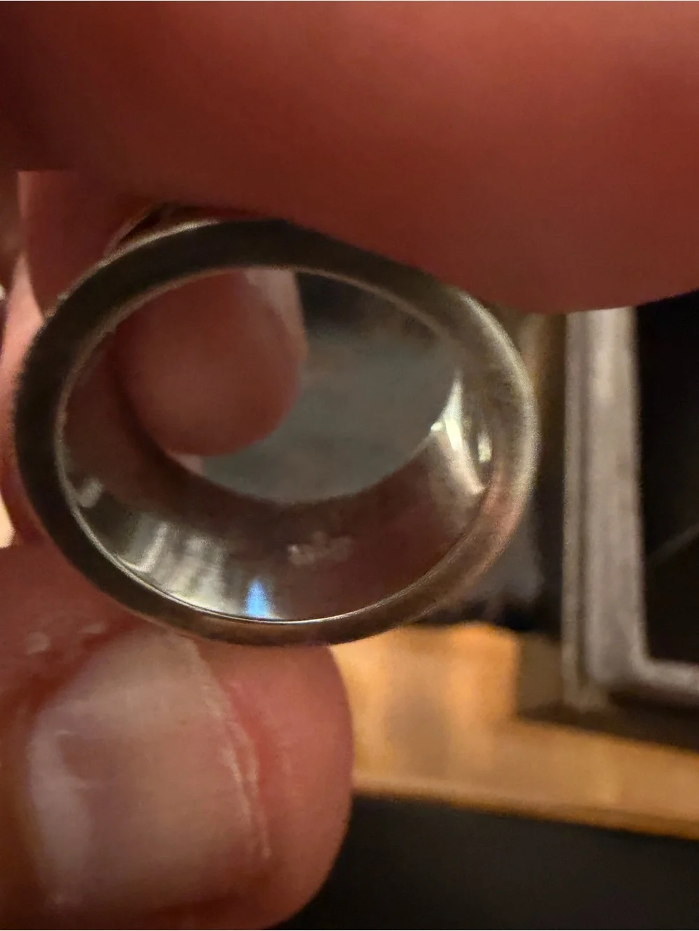 Gucci Silver-Tone Open Square Ring size 4.5